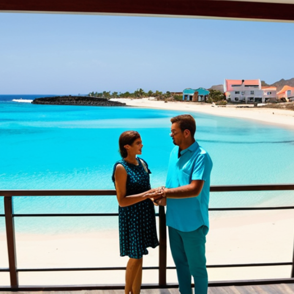 Sal Beachfront Apartment**

"A modern, fully furnished apartment overlooking a white sand beach in Sal, Cape Verde. Balcony view showcasing turquoise water and clear blue skies. Fully clothed couple enjoying the view. Safe for work, appropriate content, family-friendly, professional real estate photography, perfect anatomy, correct proportions, natural pose, well-formed hands, proper finger count, natural body proportions, modest decor, high quality."

**