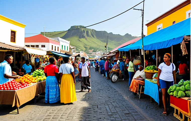 **
"A vibrant marketplace scene in Praia, Santiago, Cape Verde. Focus on local vendors, fully clothed in modest, colorful clothing, selling fresh produce and handicrafts. People are interacting and speaking. Background: bustling market stalls and traditional buildings. Safe for work, appropriate content, perfect anatomy, natural proportions, professional photography, high quality, family-friendly."
**