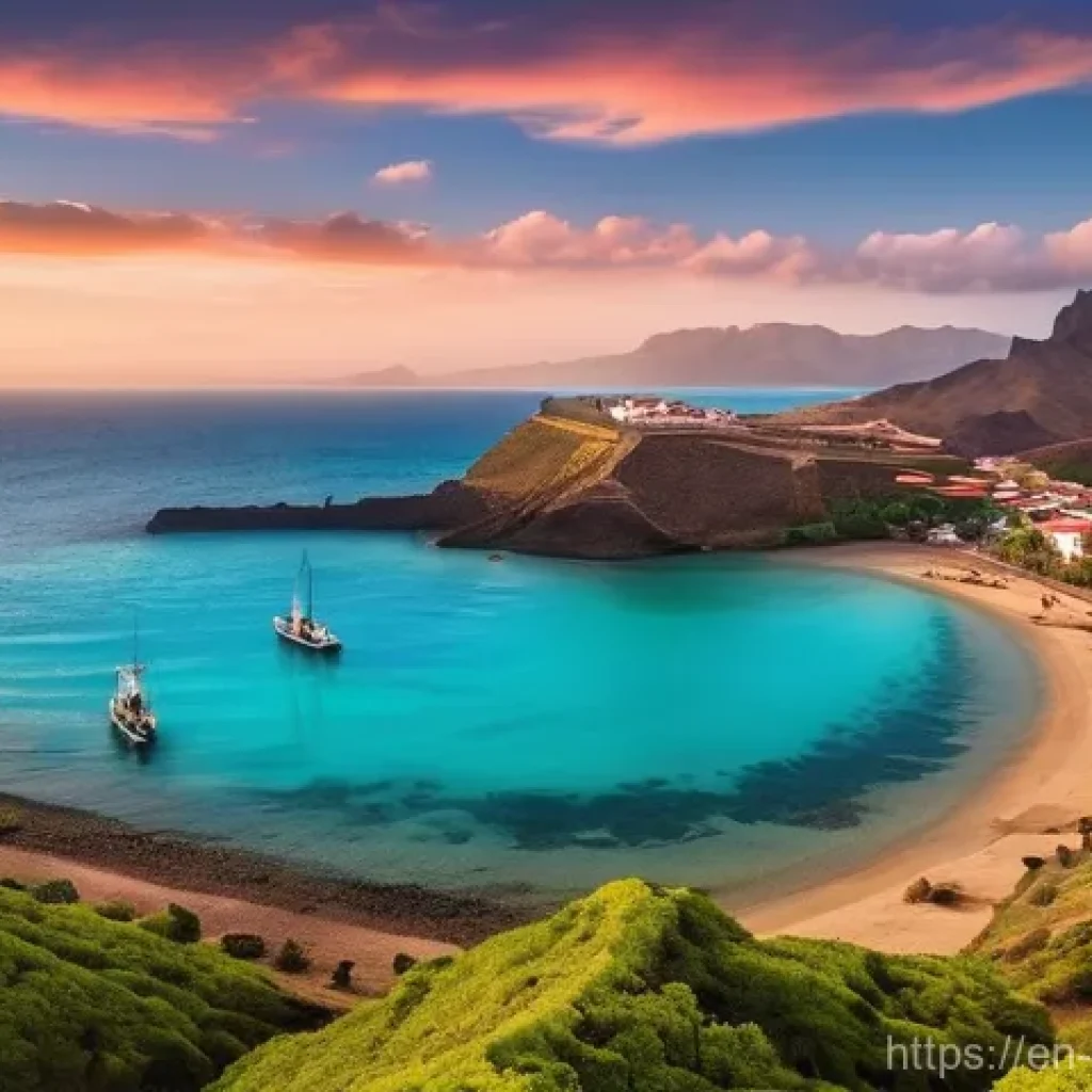 카보베르데 산티아고 섬 명소 - Historic Serenity: Royal Fortress of S&atilde;o Filipe, Cidade Velha at Golden Hour**

A high-resolution, p...