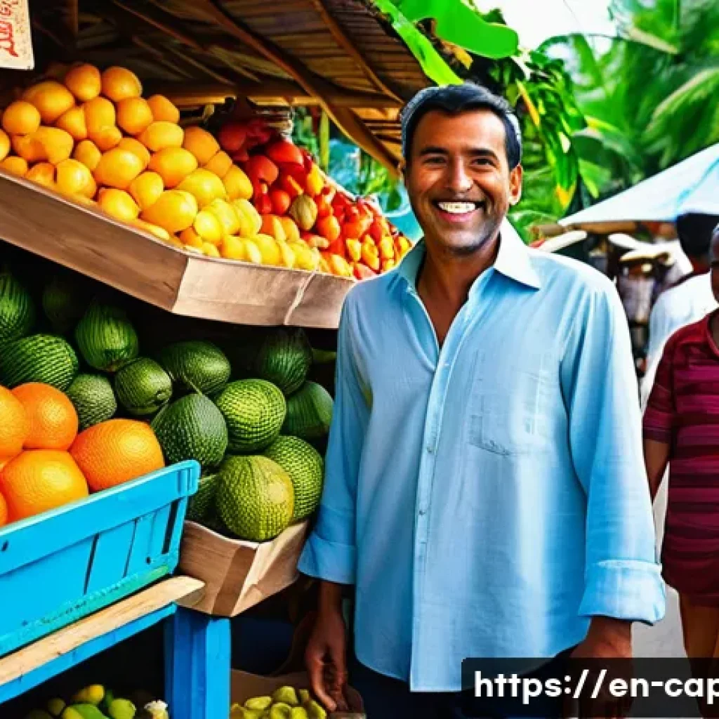 카보베르데 제루미 카보 - **"Morabeza" Island Welcome:** A vibrant, sun-drenched scene depicting a bustling local market on a ...