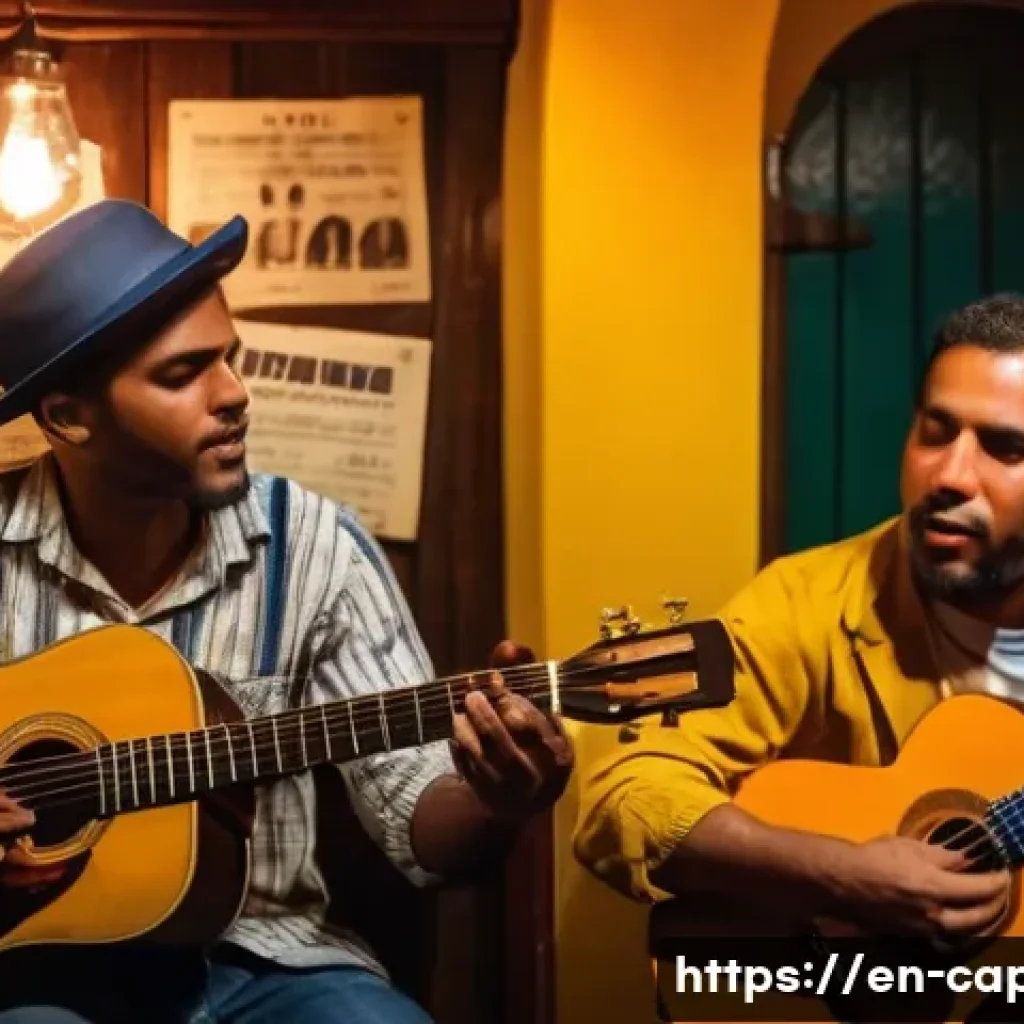 카보베르데 전통문화 체험 - A soulful live morna music performance inside a cozy, dimly lit bar on São Vicente island, featuring...