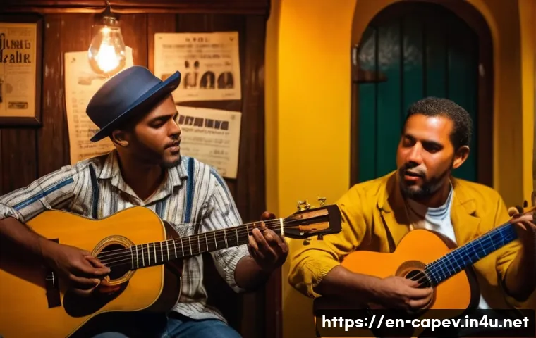 카보베르데 전통문화 체험 - A soulful live morna music performance inside a cozy, dimly lit bar on São Vicente island, featuring...